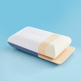 Standard Cooling Thick Memory Foam Pillow, Adjustable Height 2-Layer Design Neck Support for Side Back Stomach Sleepers-Blue