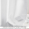 Semi Printed jacquard stripes Sheer Curtains - White