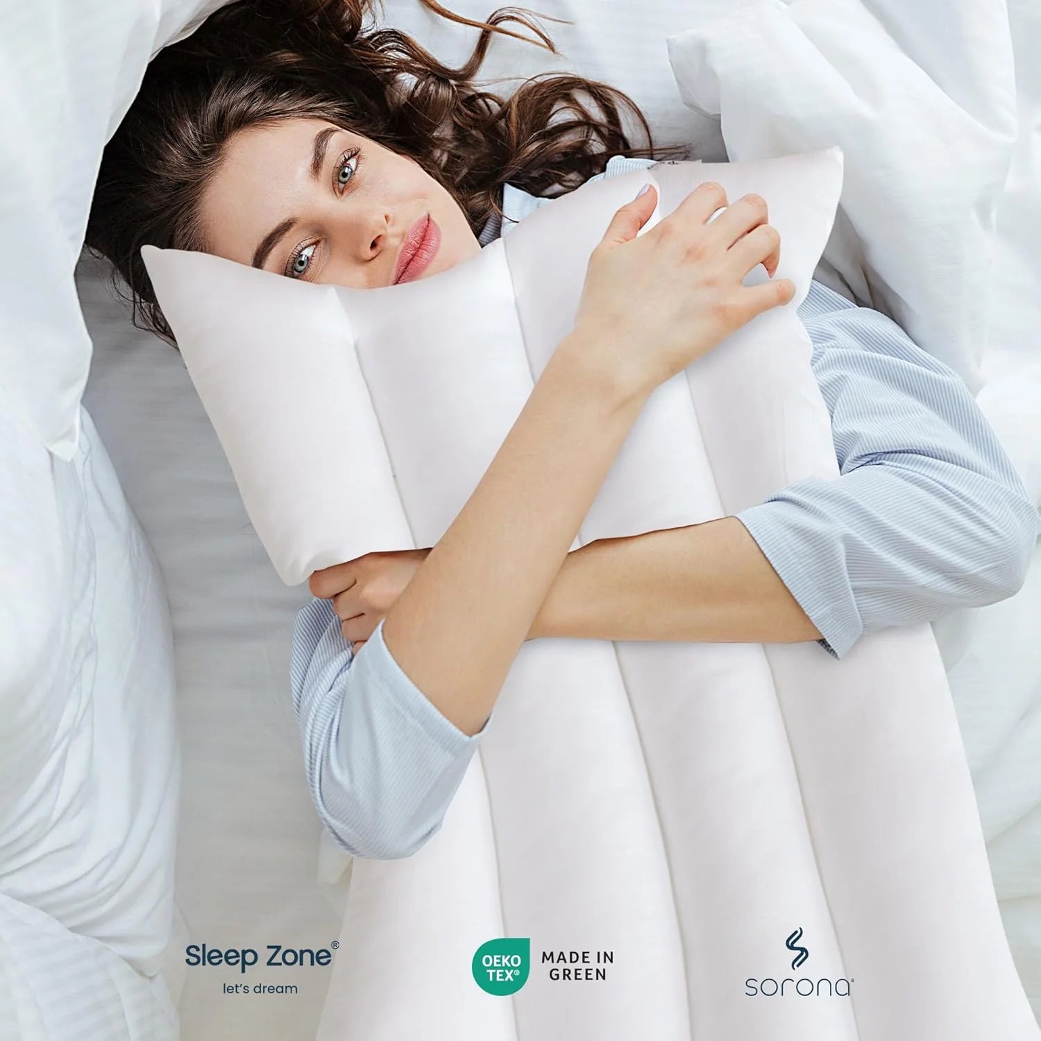 Ultra-Thin Cotton Pillow - Flat Design for Stomach/Back Sleepers & Neck Support