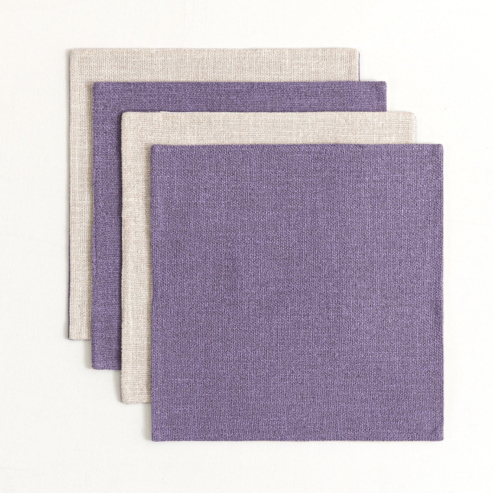 15“×15” Reversible Tablecloths, Linen-like Waterproof Table Linen (Set of 4)