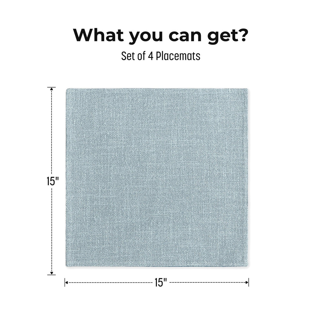 15“×15” Reversible Tablecloths, Linen-like Waterproof Table Linen (Set of 4)