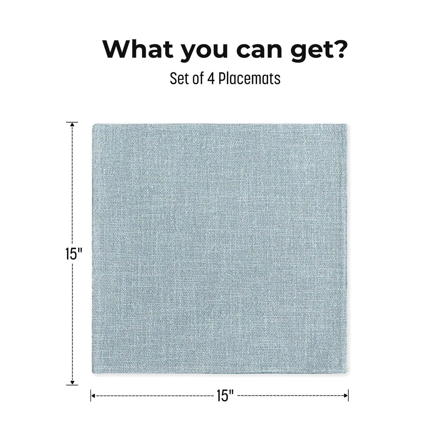 15“×15” Reversible Tablecloths, Linen-like Waterproof Table Linen (Set of 4)