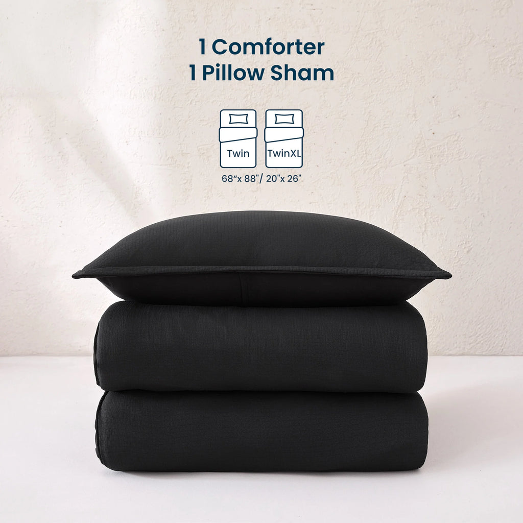Seersucker Comforter Set, Luxury Ultra Soft Bedding