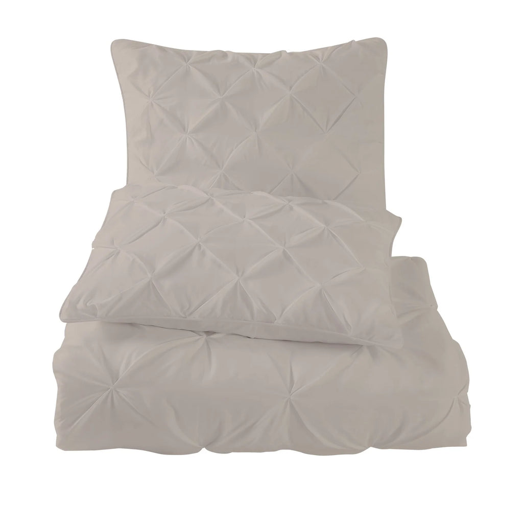 Pinch Pleat Comforter Set, Soft Lightweight Polyester Bedding with Elegant Pleated Design, All Season Warmth, Durable & Machine Washable