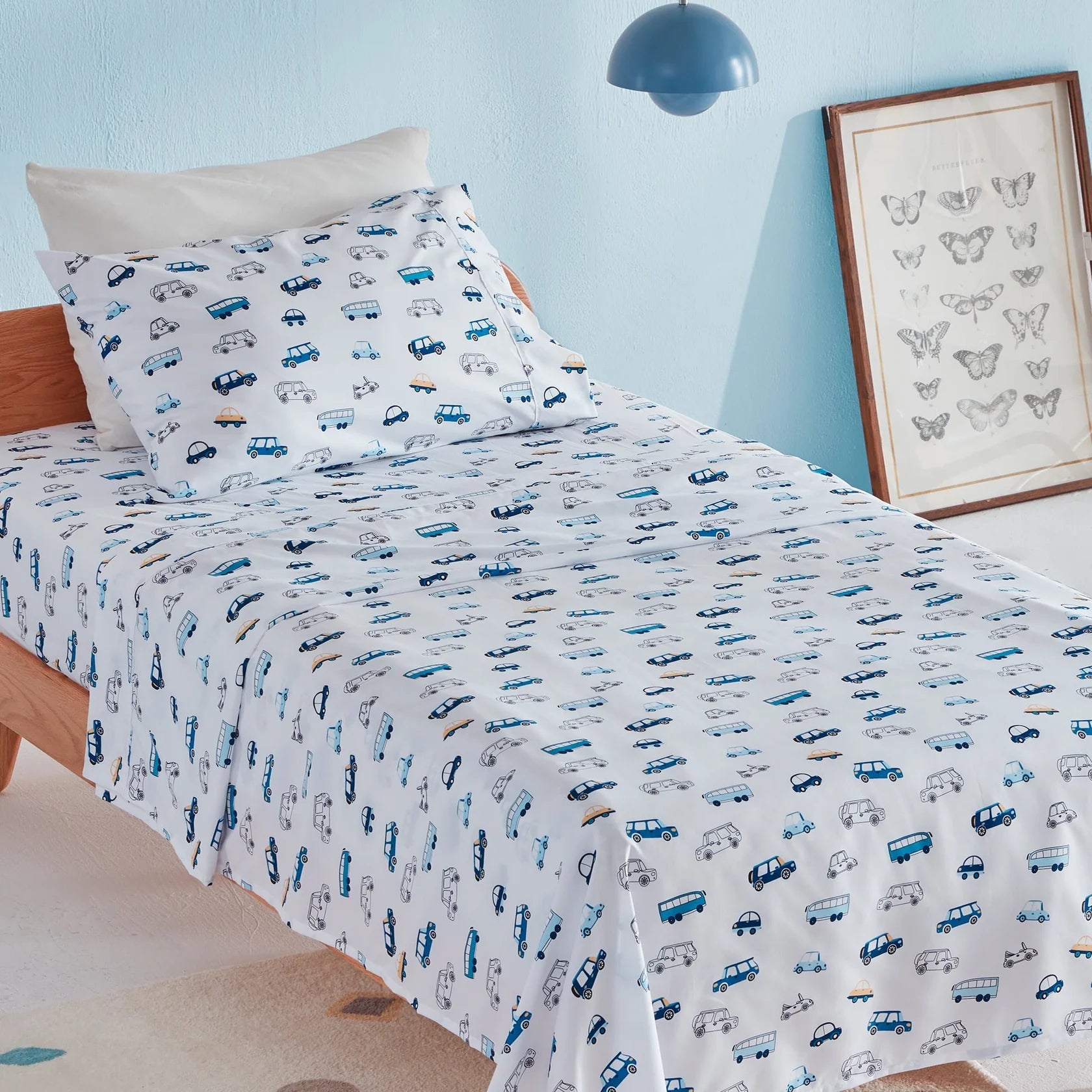 Kids Bed Sheets Set 3-Piece - Super Soft & Cute Kids Sheet Set with Flat Sheet, Fitted Sheet, Pillowcase