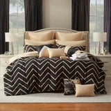 Comforter Set with 24 Piece - Rosalia All Season Bedding Sets with Comforter, Pillow Shams, Flat Sheet, Fitted Sheet, Pillowcases and Rod Pocketwindow Panels