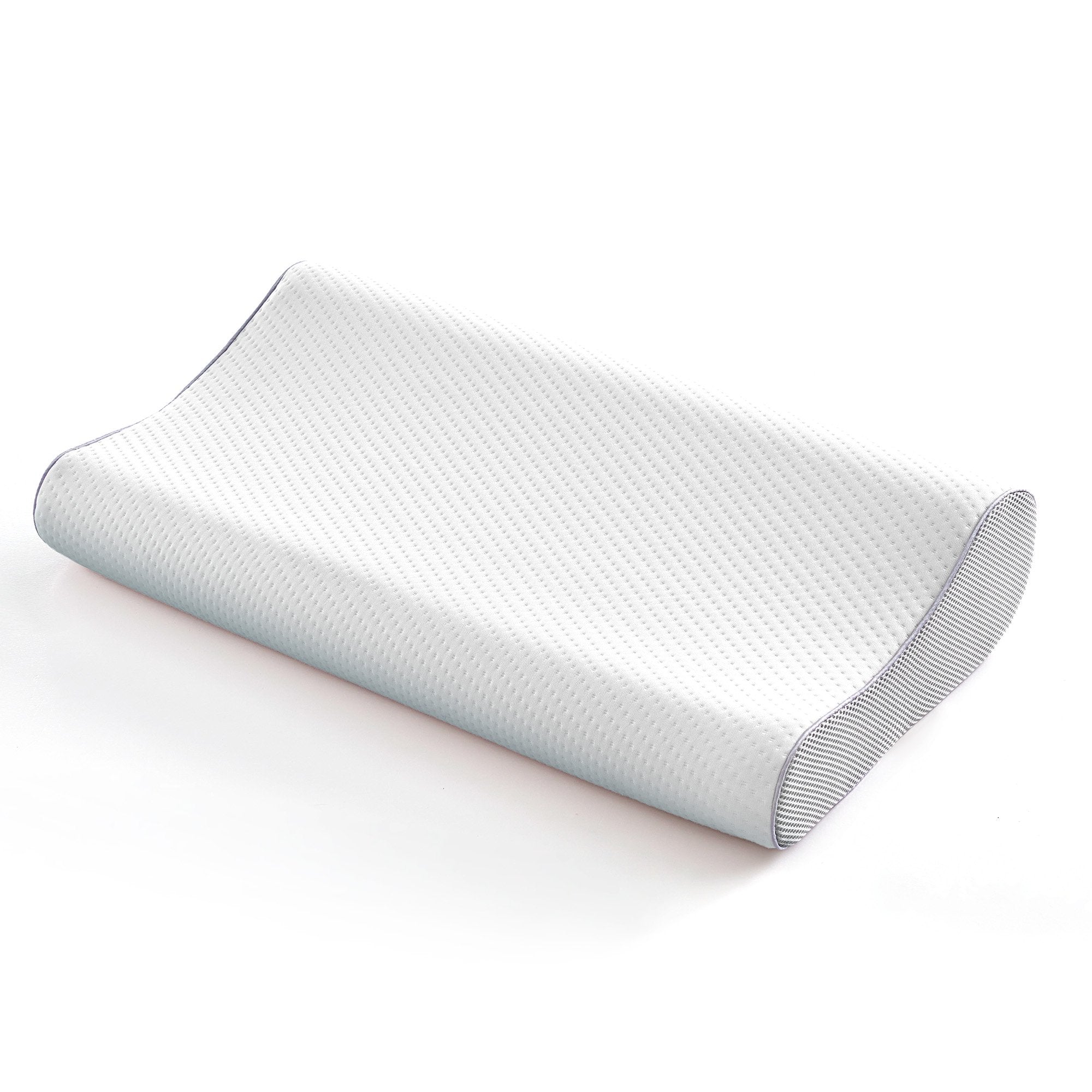 Standard Memory Foam Pillow, Ergonomic Adjustable Orthopedic Contour Bed Pillows Neck Support for Side Back Stomach Sleepers-White