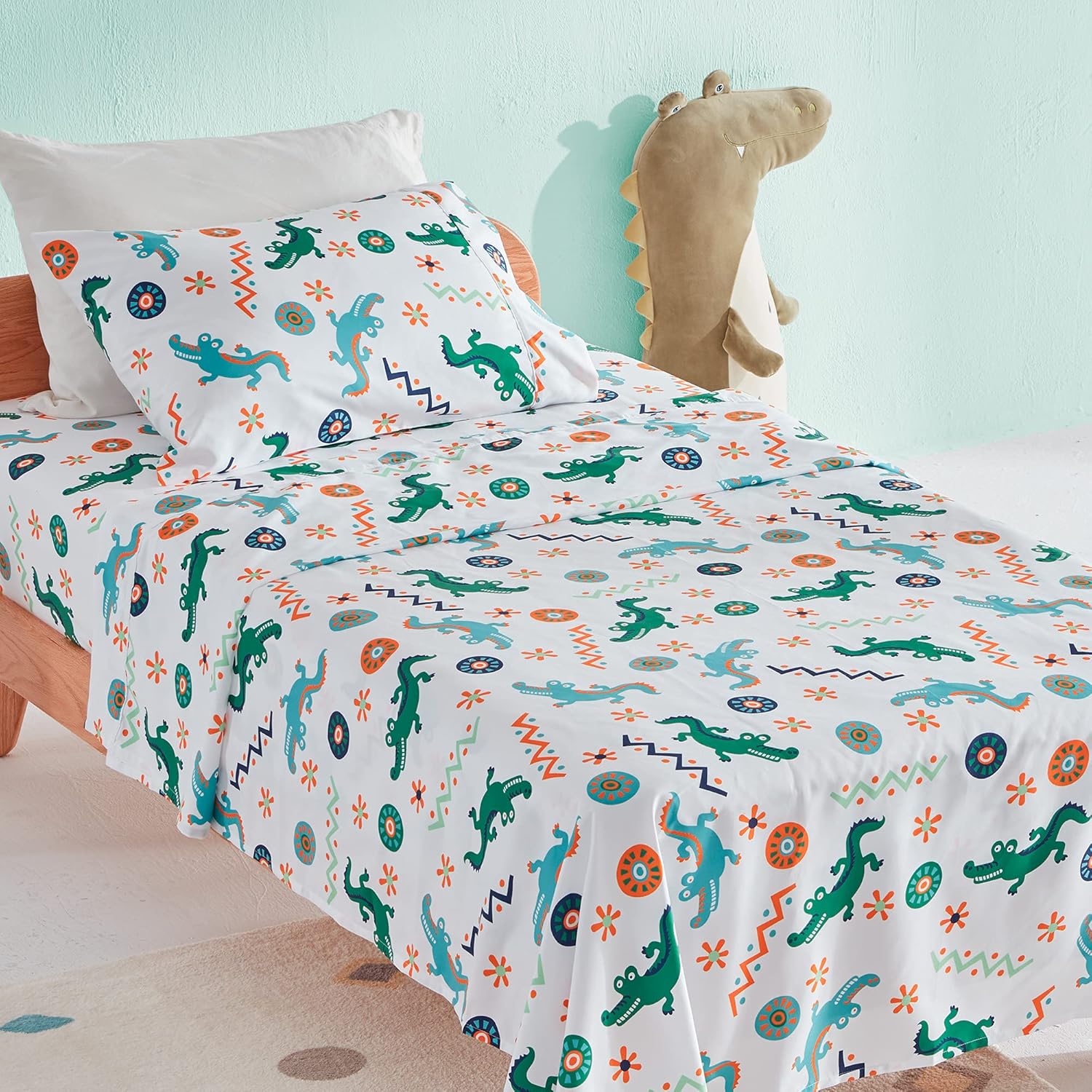 Kids Bed Sheets Set 3-Piece - Super Soft & Cute Kids Sheet Set with Flat Sheet, Fitted Sheet, Pillowcase