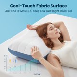Standard Cooling Thick Memory Foam Pillow, Adjustable Height 2-Layer Design Neck Support for Side Back Stomach Sleepers-Blue