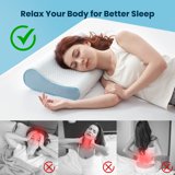 Standard Cooling Memory Foam Pillow, Ergonomic Adjustable Orthopedic Contour Bed Pillows Neck Support for Side Back Stomach Sleepers-Blue