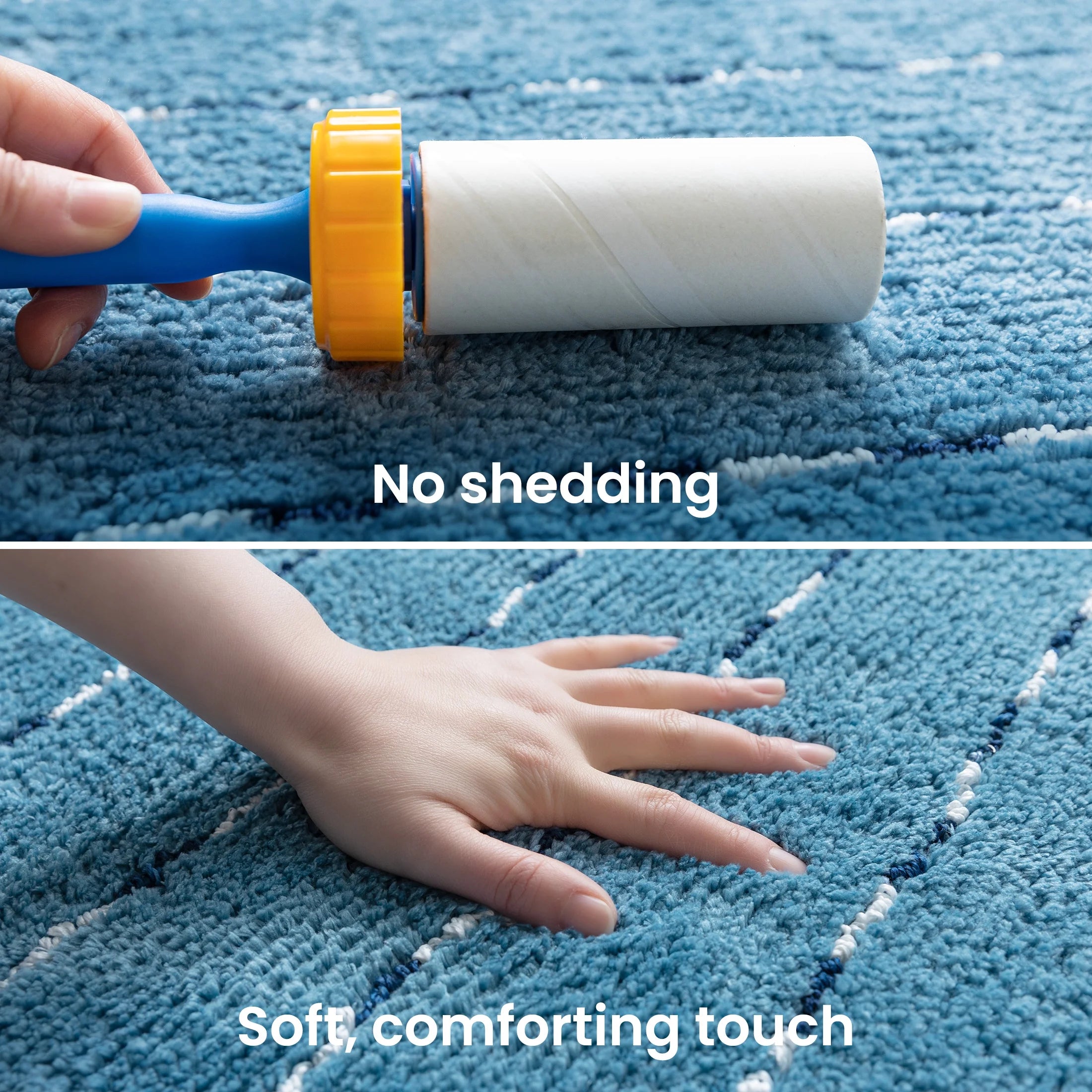 Sleep Zone Bathroom Rugs Bath Mat Set of 2 Ultra Soft surface Striped Space-Dyed