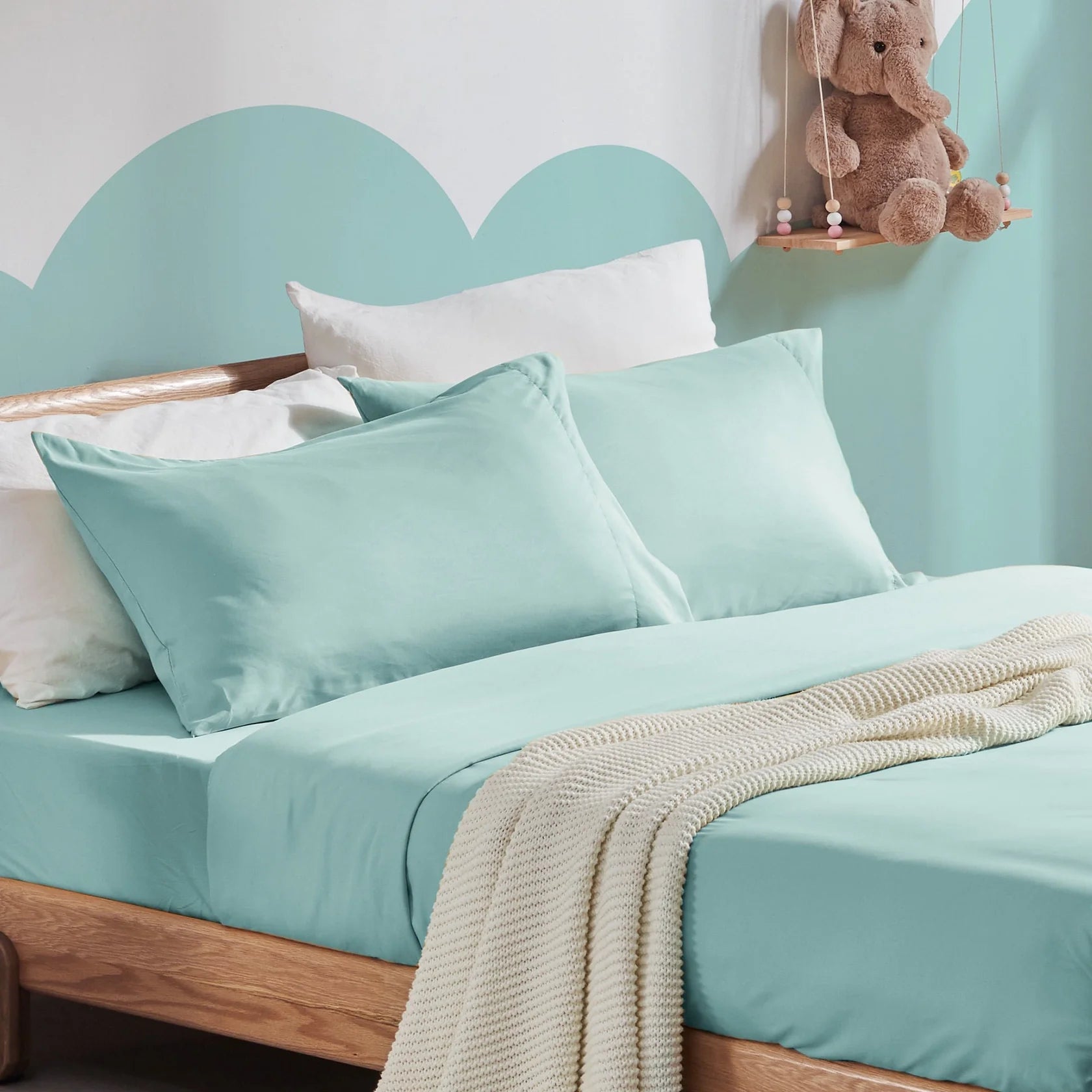 Kids Bed Sheets Set 3-Piece - Super Soft & Cute Kids Sheet Set with Flat Sheet, Fitted Sheet, Pillowcase