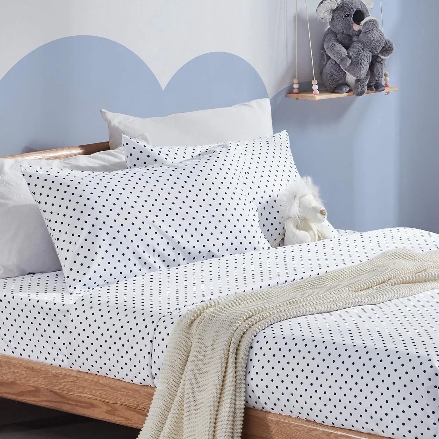 Kids Bed Sheets Set 3-Piece - Super Soft & Cute Kids Sheet Set with Flat Sheet, Fitted Sheet, Pillowcase