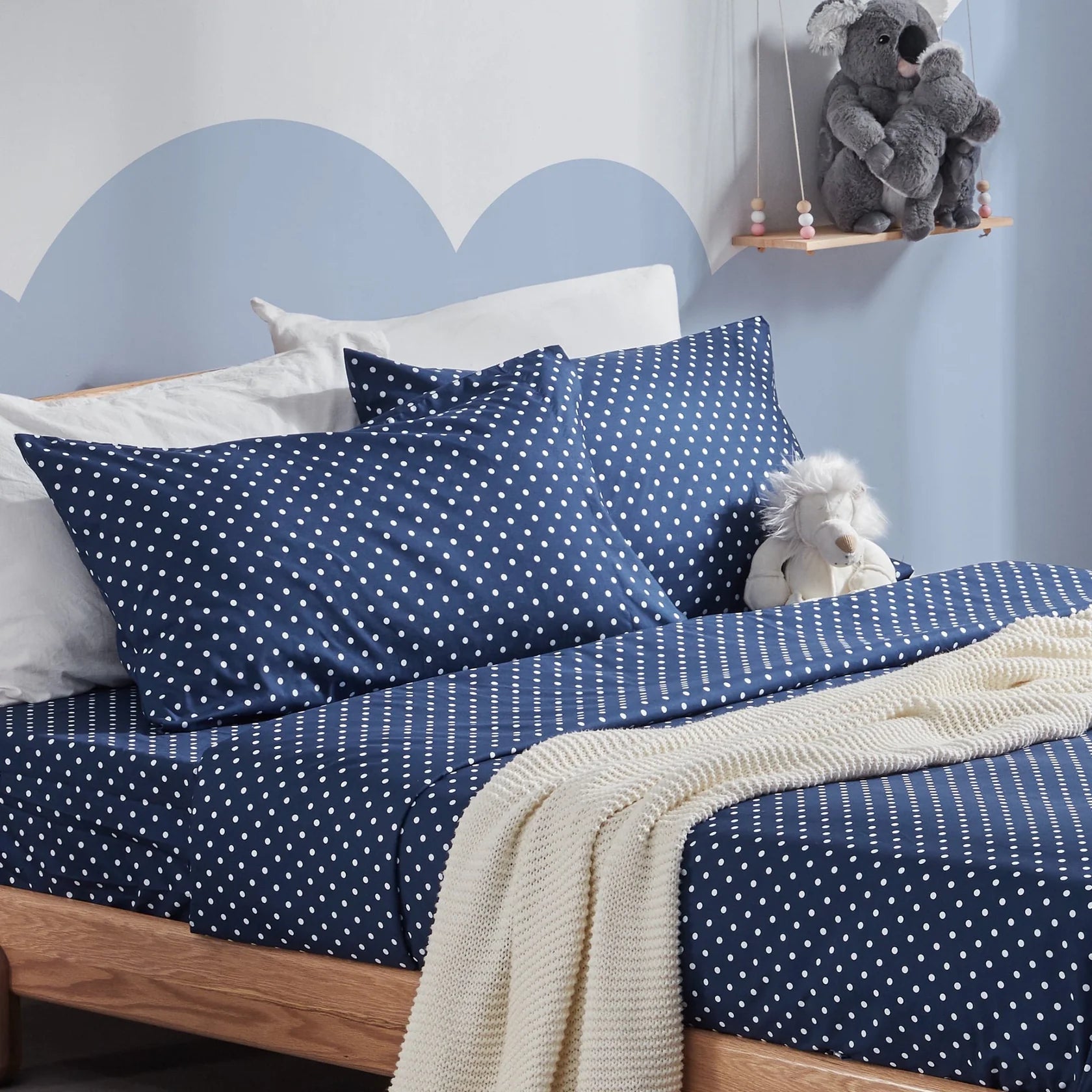 Kids Bed Sheets Set 3-Piece - Super Soft & Cute Kids Sheet Set with Flat Sheet, Fitted Sheet, Pillowcase