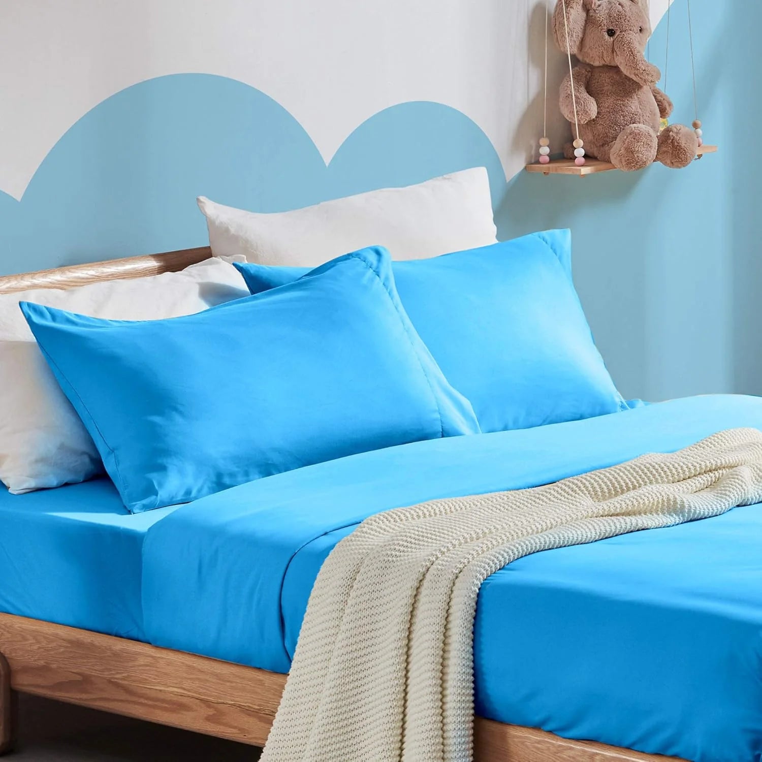 Kids Bed Sheets Set 3-Piece - Super Soft & Cute Kids Sheet Set with Flat Sheet, Fitted Sheet, Pillowcase