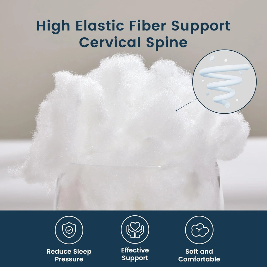 Ultra-Thin Cotton Pillow - Flat Design for Stomach/Back Sleepers & Neck Support